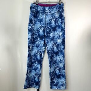 Lands' End Blue and White High Rise Yoga Pants Size Medium Tall MT